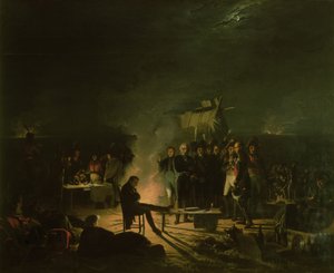 Bivouac de Napoléon Ier (1769-1821) sur le Champ de Bataille de la Bataille de Wagram, 5-6 juillet 1809, 1810